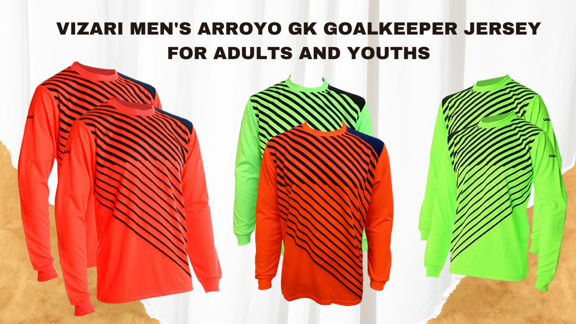 Amazon.com: Vizari Arroyo Goalkeeper Jersey, Neon Green/Black